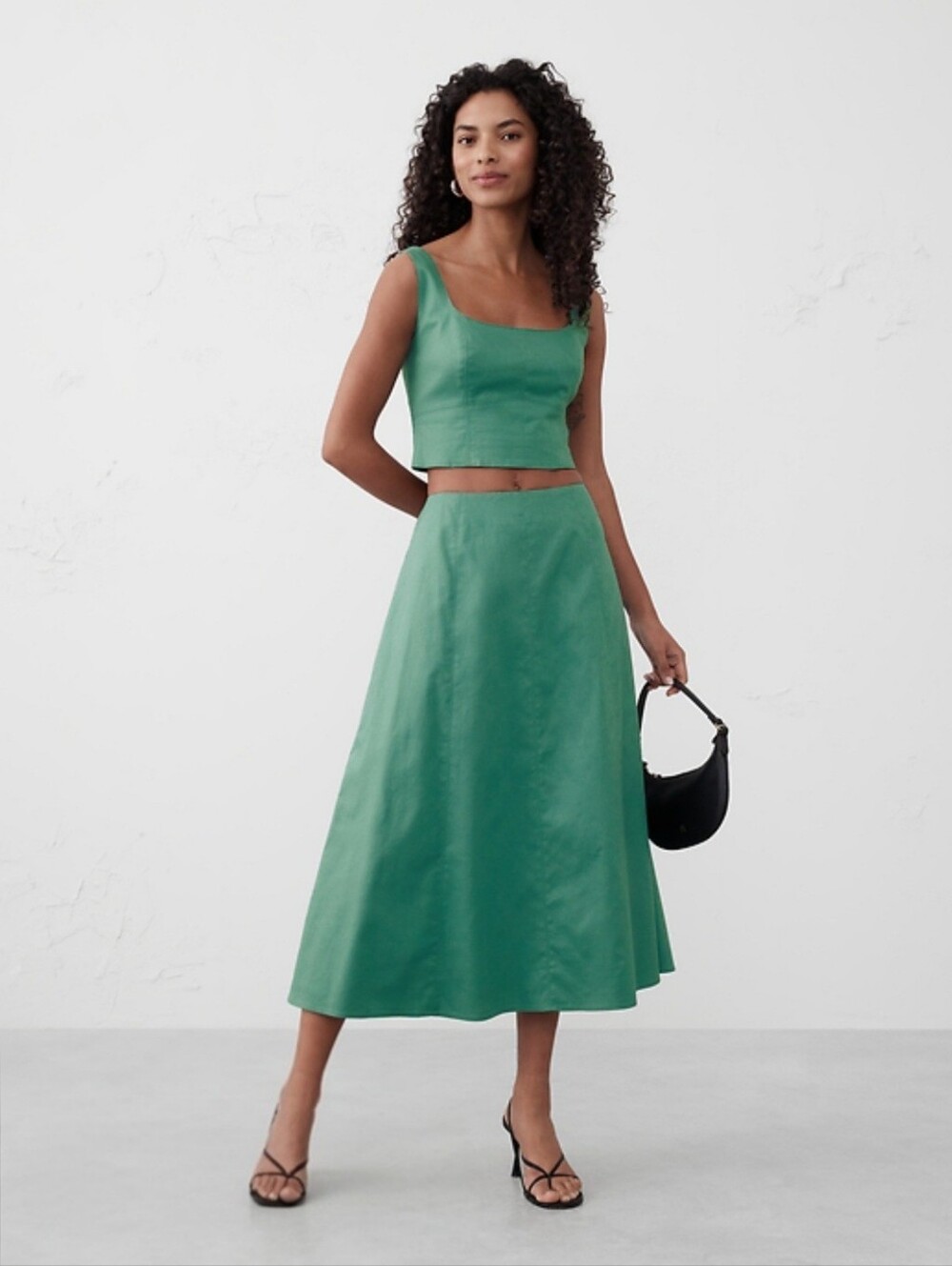 NWT Banana Republic Factory Linen Blend Midi Skirt